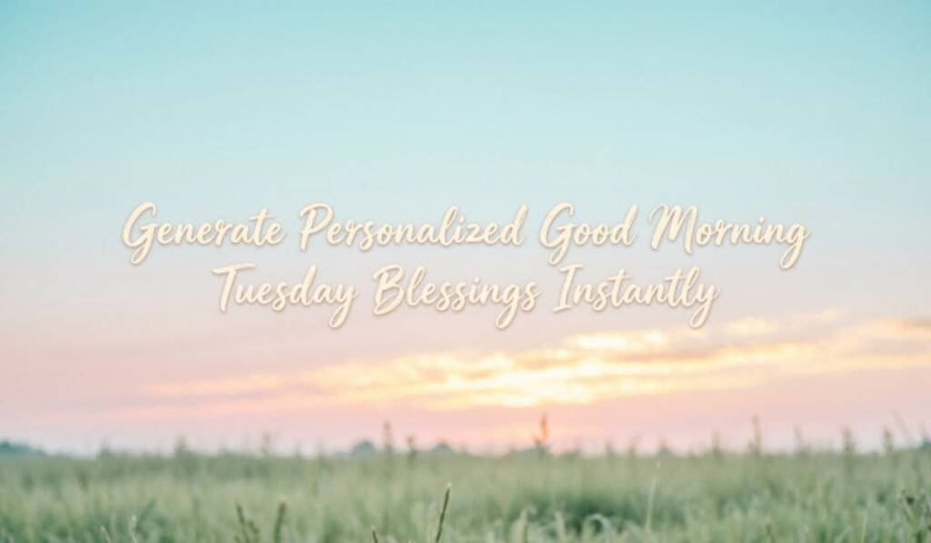 Generate Personalized Good Morning Tuesday Blessings Instantly